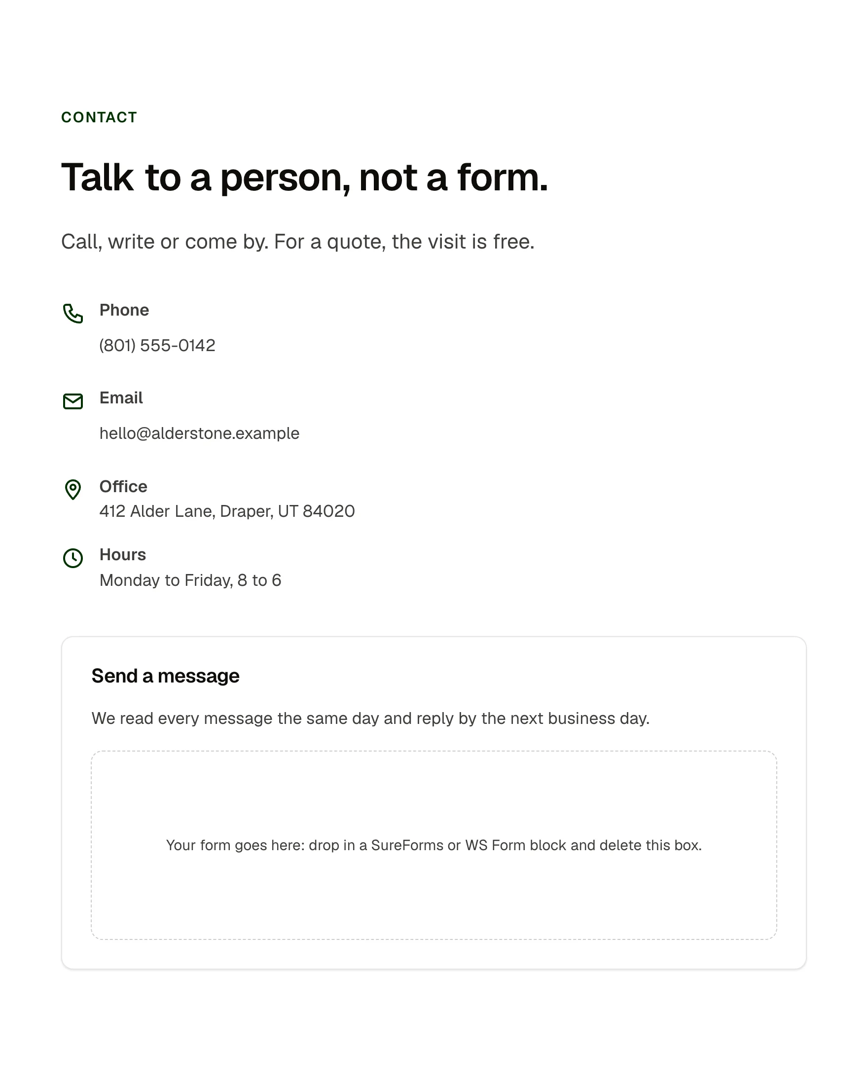 Contact section