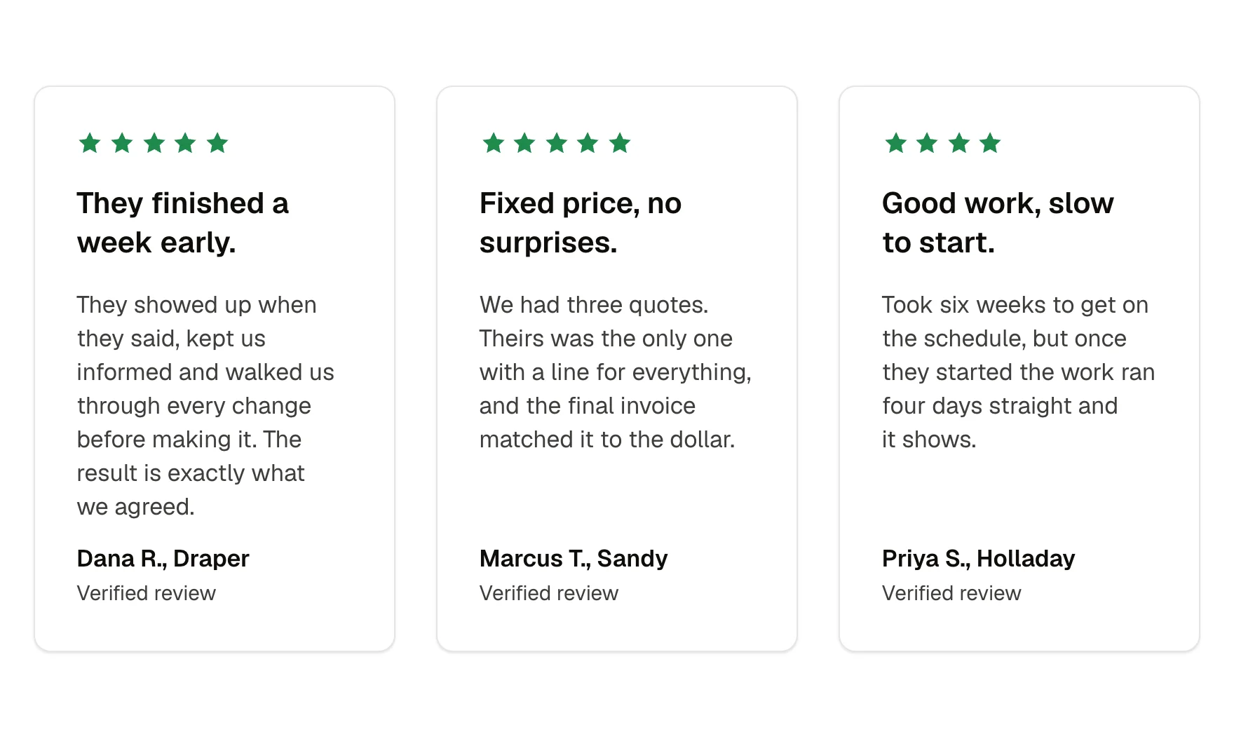 Review card