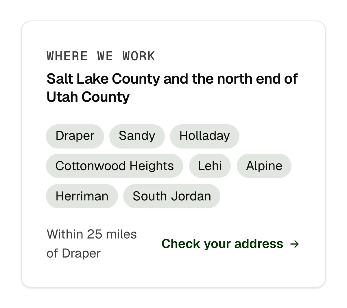 Widget: service area