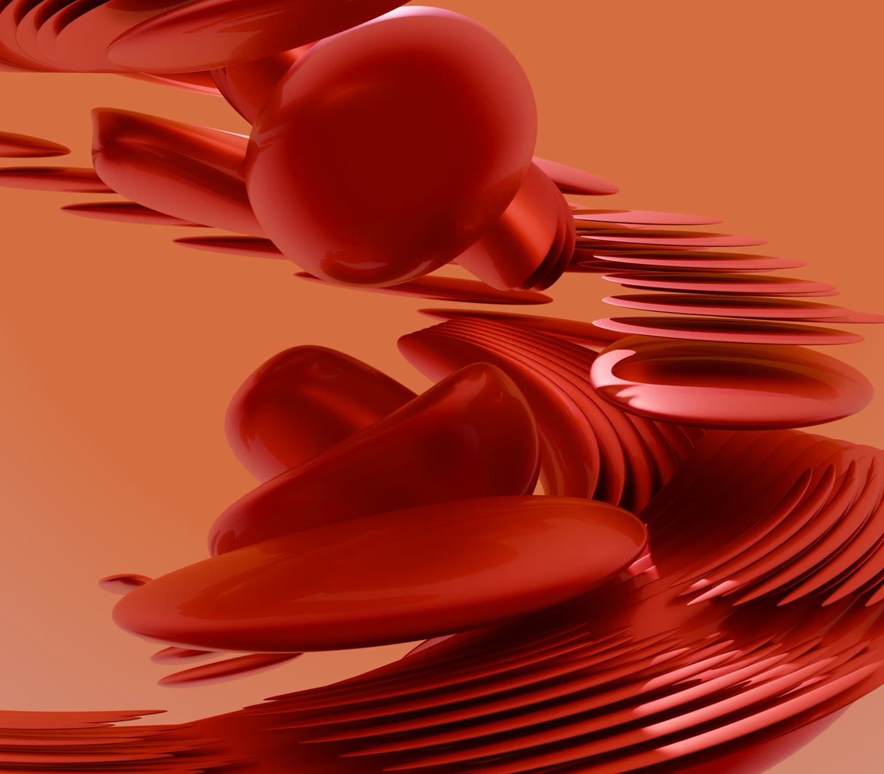 Red curves with a glossy surface