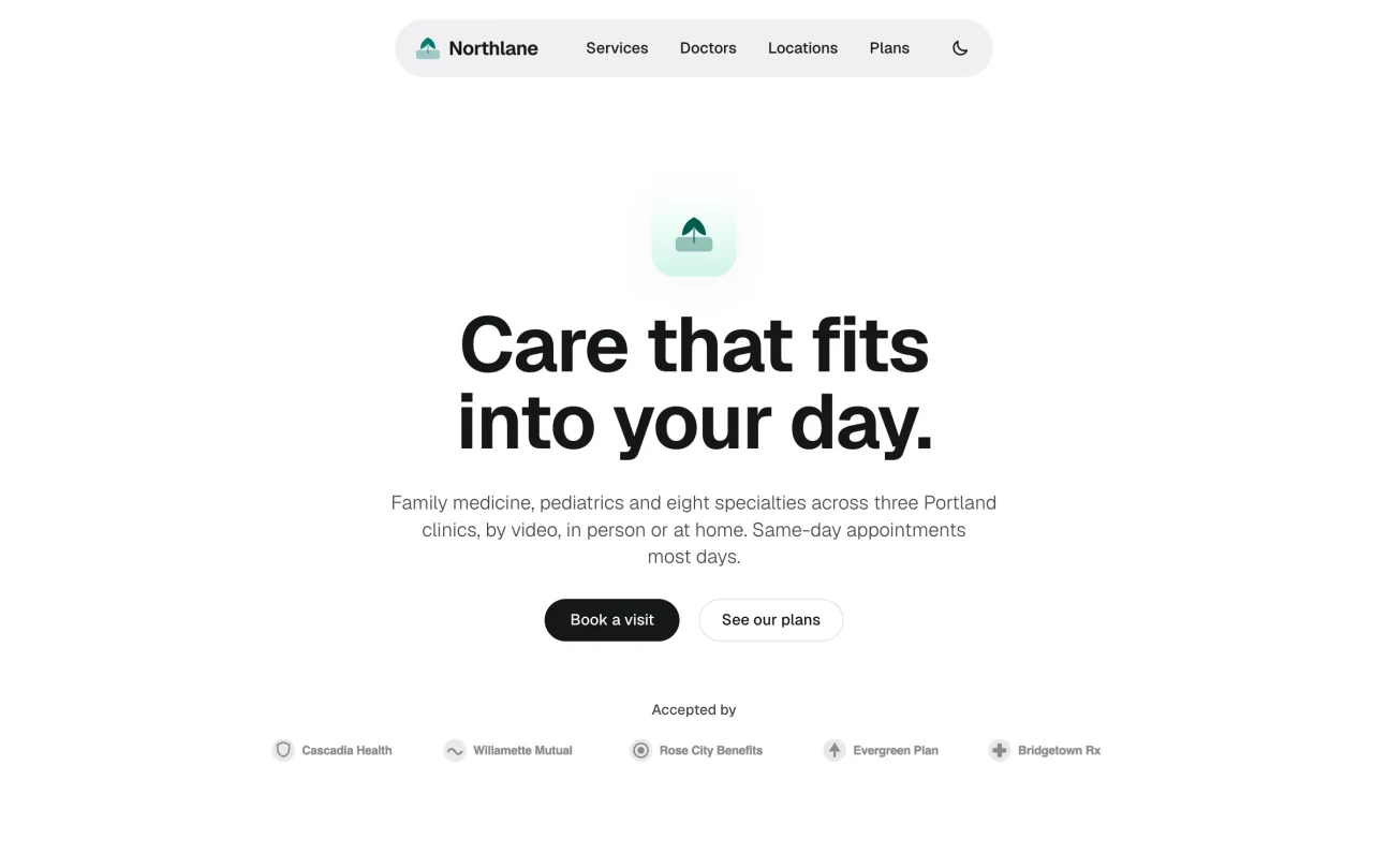 Clinic kit demo, home page