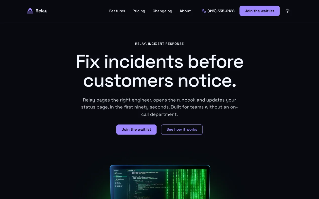 Launch kit demo, home page