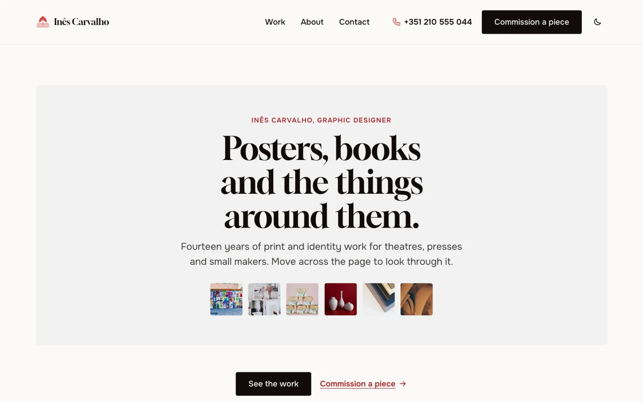 Portfolio kit demo, home page
