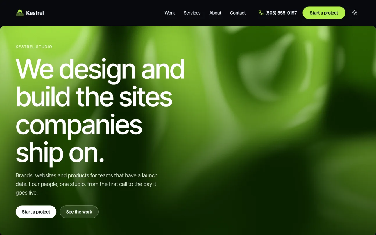 Studio kit demo, home page
